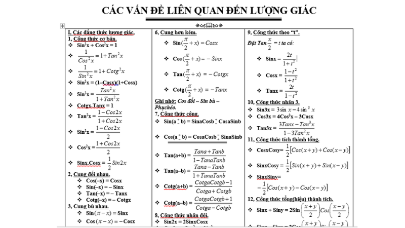 công thức hạ bậc cos