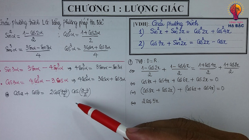 công thức hạ bậc lớp 11